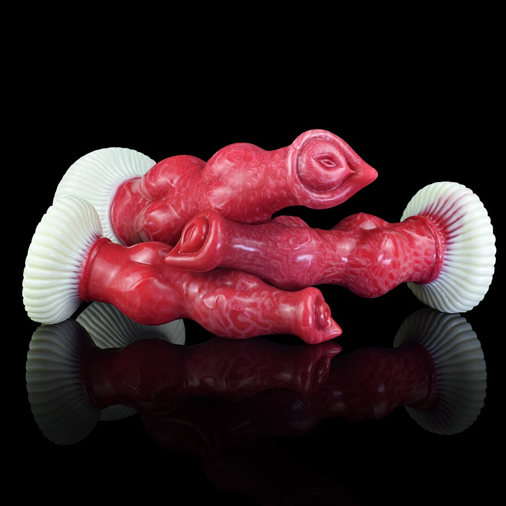 ซิลิโคนลูกปัด Sucker สีแดงขนาดใหญ่ Knot สุนัข Dildo เซ็กซ์ทอยสำหรับผู้หญิงผู้ชาย Unisex เร้าอารมณ์ผลิตภัณฑ์ Butt Plug - buysextoyth