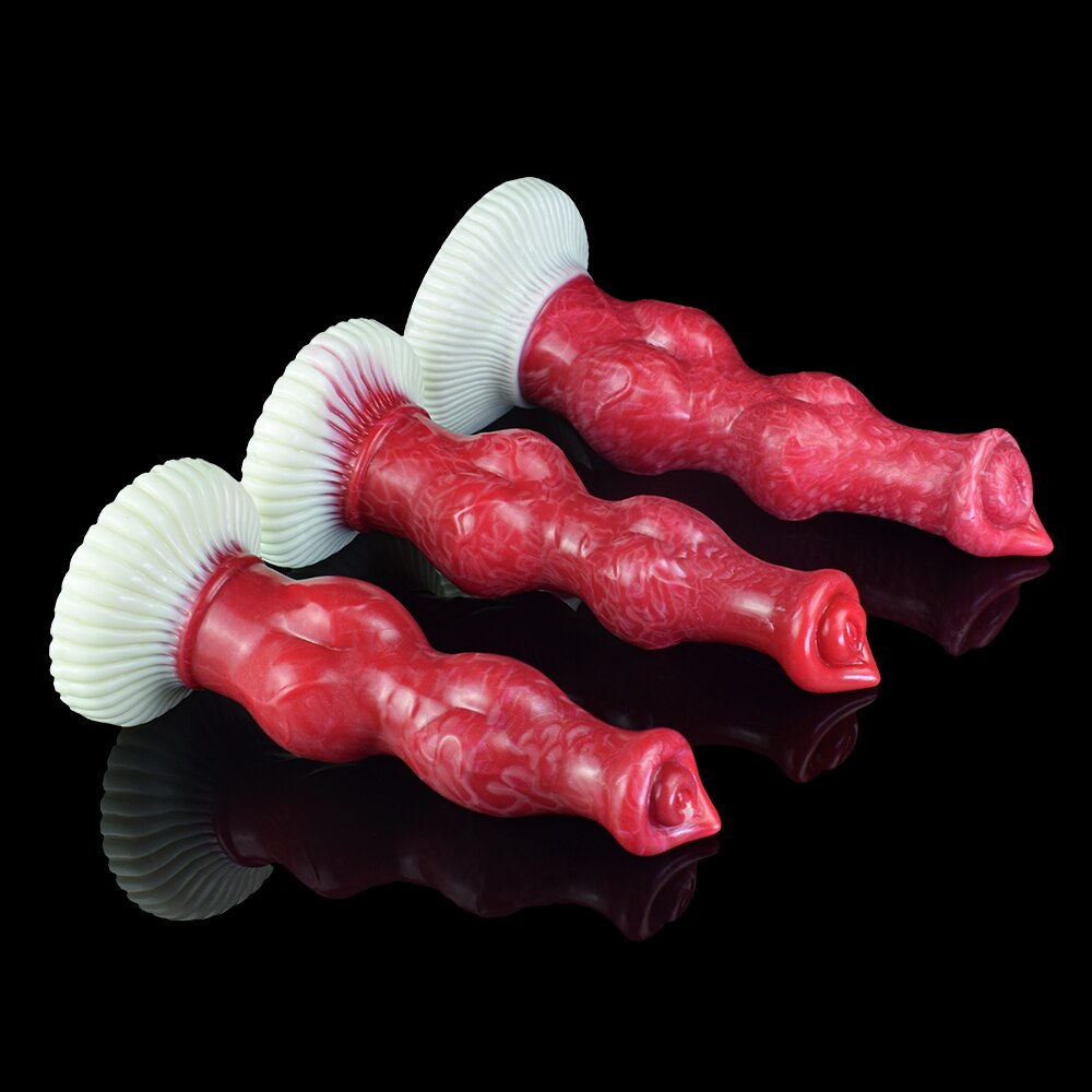 ซิลิโคนลูกปัด Sucker สีแดงขนาดใหญ่ Knot สุนัข Dildo เซ็กซ์ทอยสำหรับผู้หญิงผู้ชาย Unisex เร้าอารมณ์ผลิตภัณฑ์ Butt Plug - buysextoyth