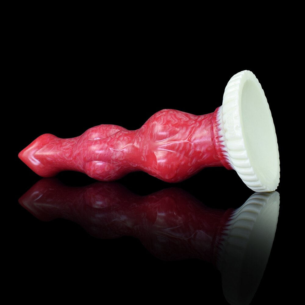 ซิลิโคนลูกปัด Sucker สีแดงขนาดใหญ่ Knot สุนัข Dildo เซ็กซ์ทอยสำหรับผู้หญิงผู้ชาย Unisex เร้าอารมณ์ผลิตภัณฑ์ Butt Plug - buysextoyth