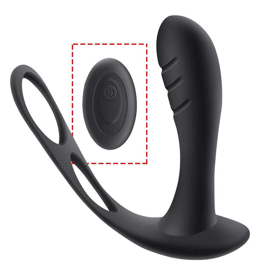 ชายนวดต่อมลูกหมาก Vibrator Anal Butt Plug แหวนคู่ไร้สาย Vbrators Delay Ejaculation เซ็กซ์ทอยสำหรับเกย์ - buysextoyth