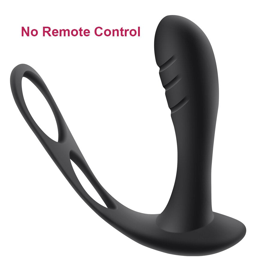 ชายนวดต่อมลูกหมาก Vibrator Anal Butt Plug แหวนคู่ไร้สาย Vbrators Delay Ejaculation เซ็กซ์ทอยสำหรับเกย์ - buysextoyth