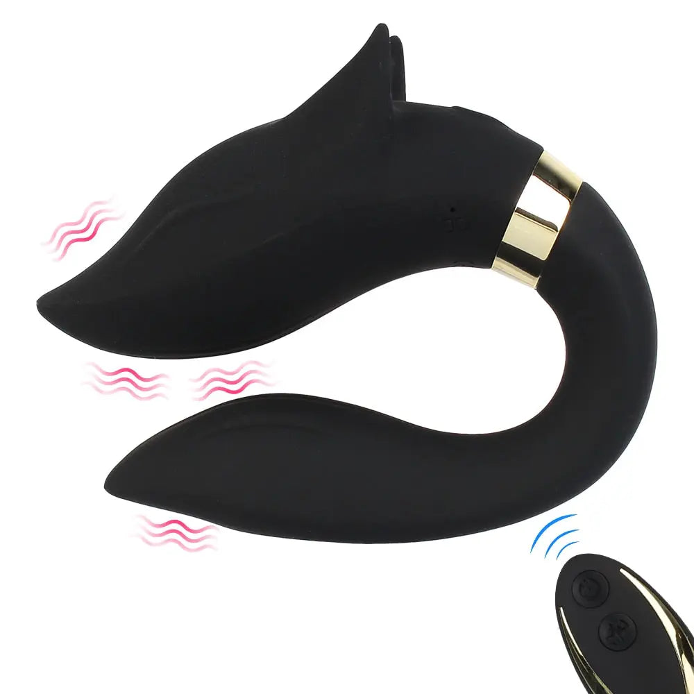FOX Vibrator Clitoris Stimulator Double-headed Vibration Ring Wearable Couple Resonant 9 Mode Sex Toy for Women 33sextoys
