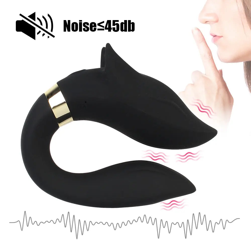 FOX Vibrator Clitoris Stimulator Double-headed Vibration Ring Wearable Couple Resonant 9 Mode Sex Toy for Women 33sextoys