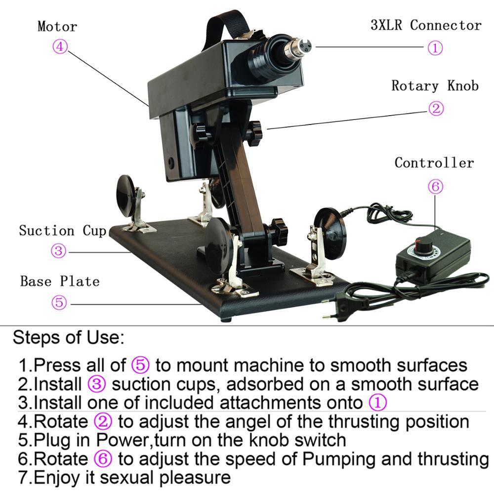 Sex Machine With 3XLR Suction Cup For Women Automatic Vibrator Adult Sex Toys Pumping Gun Love Machine Male Masturbator - buysextoyth