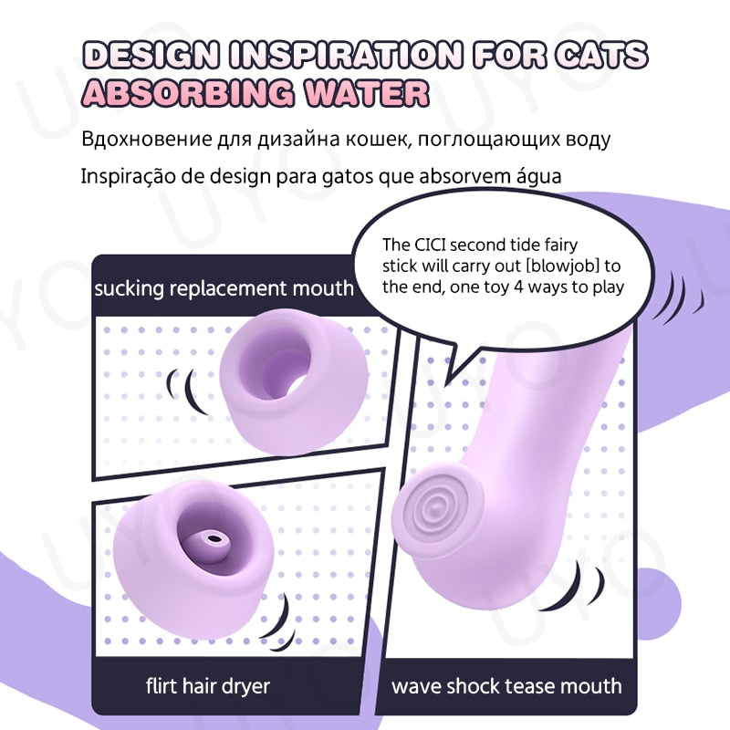 Fairy Clitoris Sucker ประดิษฐ์คริสตัลหินประดิษฐ์ตกแต่ง Sucking Vibrator Clitoral Stimulator Nipple Sucker สำหรับสตรี - buysextoyth