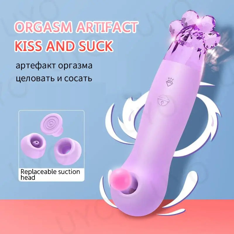 Fairy Clitoris Sucker ประดิษฐ์คริสตัลหินประดิษฐ์ตกแต่ง Sucking Vibrator Clitoral Stimulator Nipple Sucker สำหรับสตรี - buysextoyth
