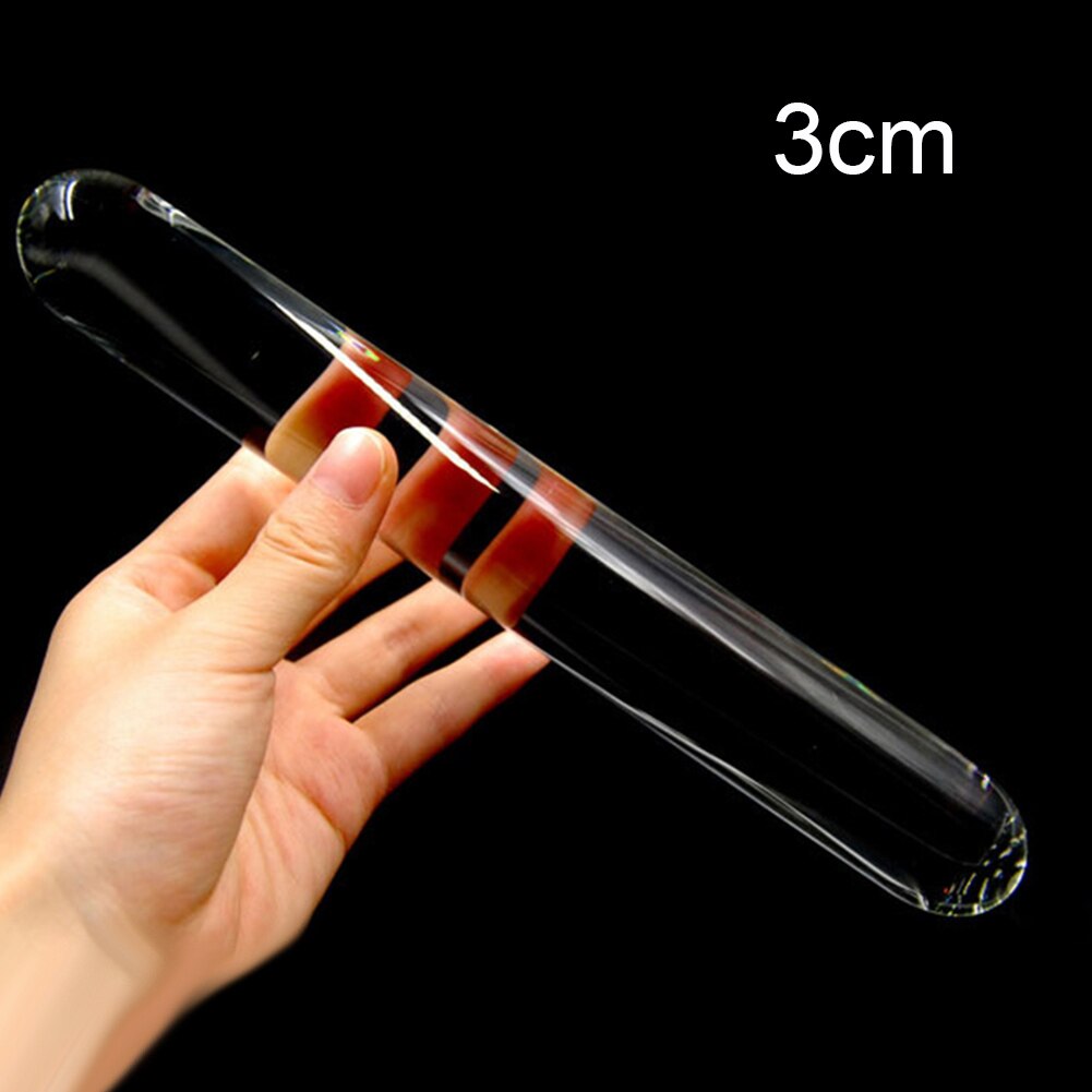 Female Masturbation Huge Faux Crystal Glass Butt Plug Dildo Rod Massage Stick Clitoral Stimulator Adult Sex Toy - buysextoyth