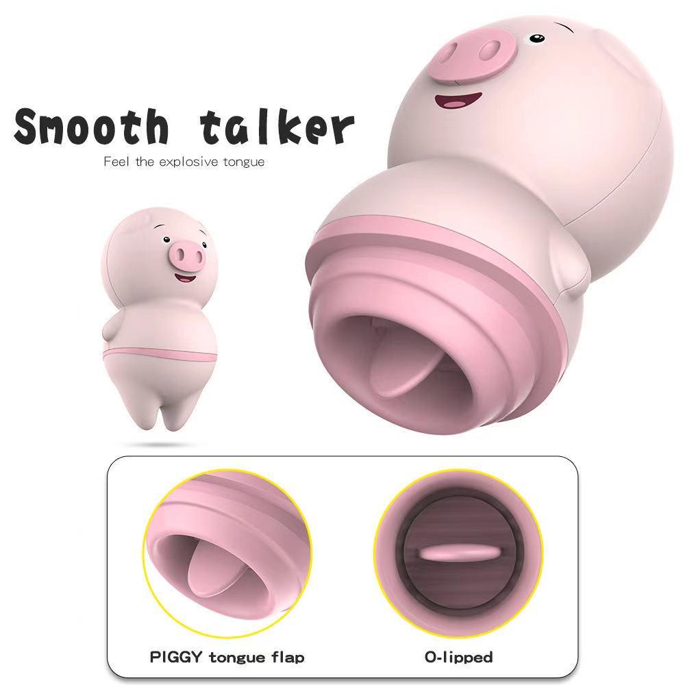 Female Masturbator Clitoris Stimulator Cute Pig Tongue Lick Vibrators Sex Toys For Adult - buysextoyth