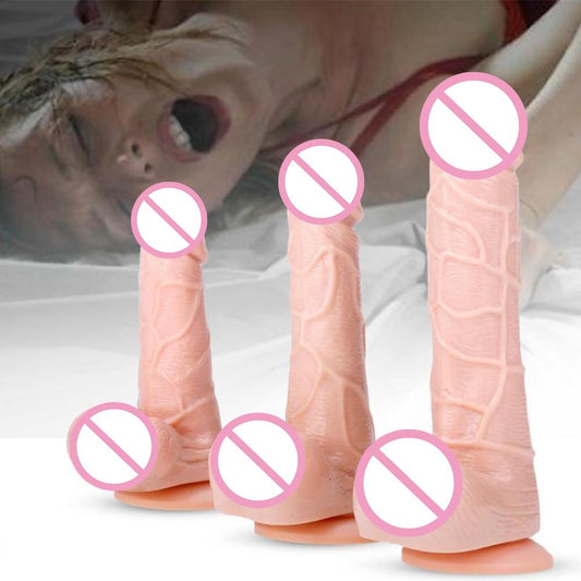 Female Silicone Masturbation Stimulate Women Manually Dildo Strong Suction Cup Sex Toys - buysextoyth