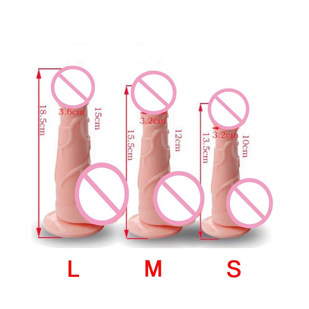 Female Silicone Masturbation Stimulate Women Manually Dildo Strong Suction Cup Sex Toys - buysextoyth