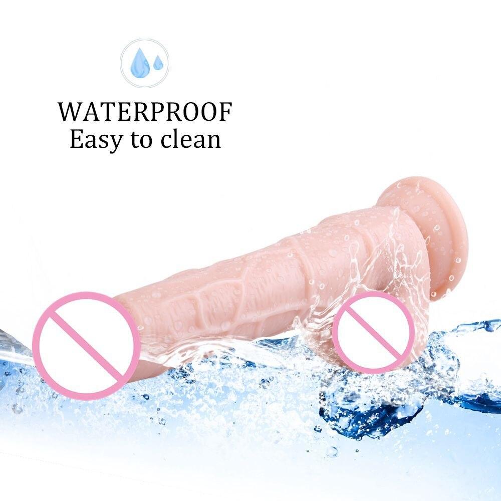 Female Silicone Masturbation Stimulate Women Manually Dildo Strong Suction Cup Sex Toys - buysextoyth