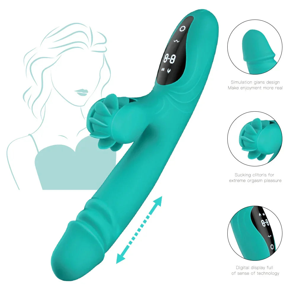 Female vibrator. Tongue wheel licking and pressing. high-frequency telescopic. intelligent touch control. intelligent heating. - buysextoyth
