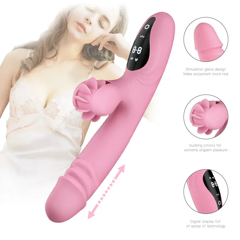 Female vibrator. Tongue wheel licking and pressing. high-frequency telescopic. intelligent touch control. intelligent heating. - buysextoyth