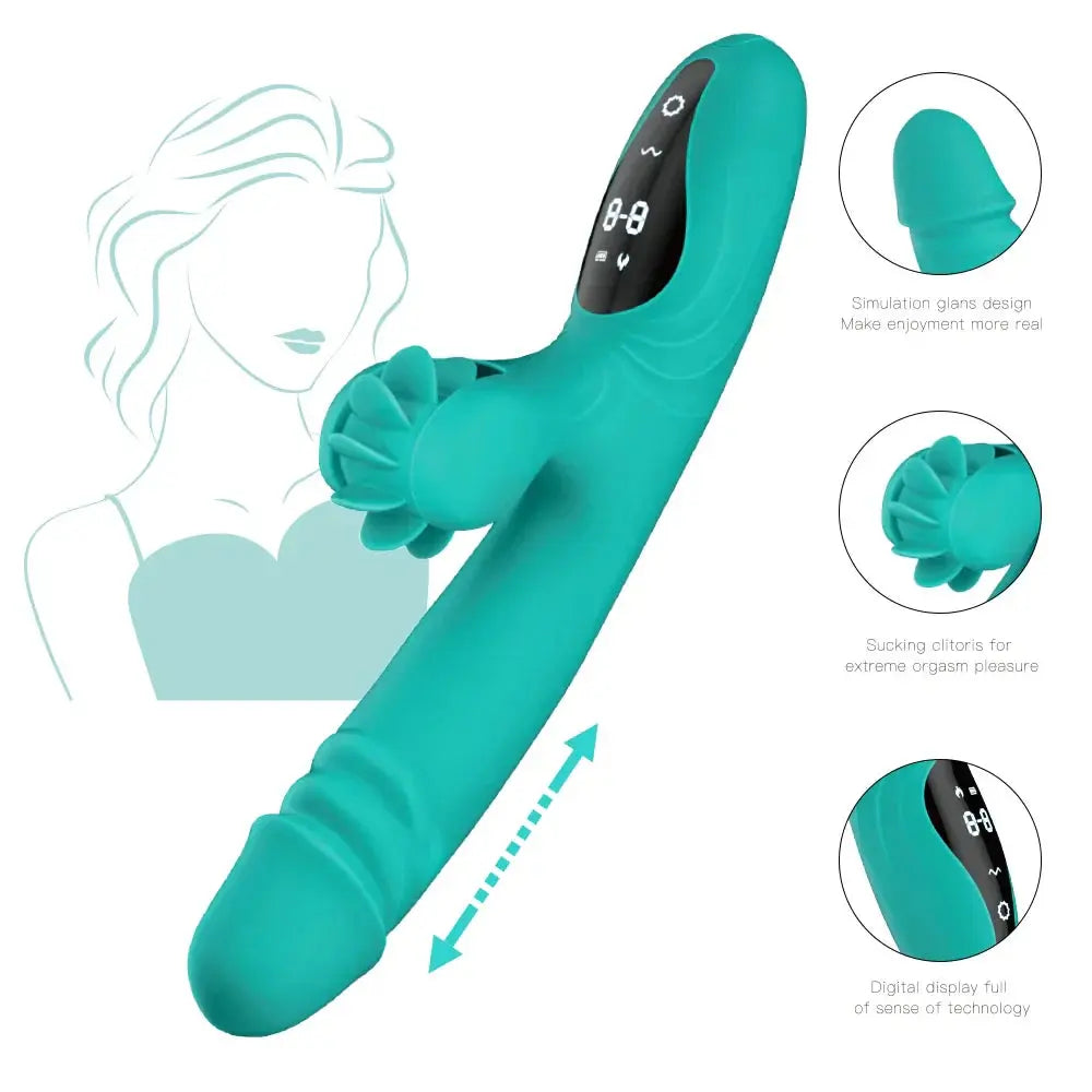 Female vibrator. Tongue wheel licking and pressing. high-frequency telescopic. intelligent touch control. intelligent heating. - buysextoyth