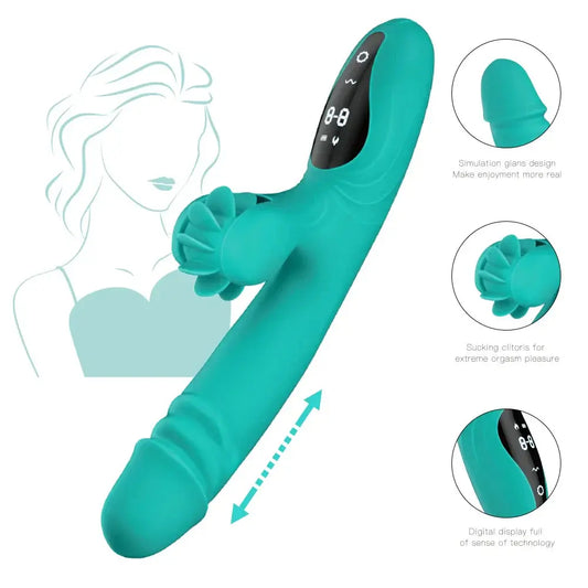 Female vibrator. Tongue wheel licking and pressing. high-frequency telescopic. intelligent touch control. intelligent heating. - buysextoyth