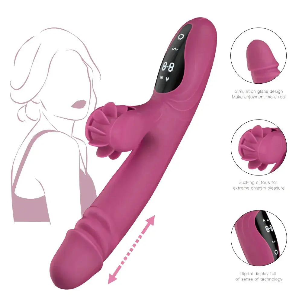 Female vibrator. Tongue wheel licking and pressing. high-frequency telescopic. intelligent touch control. intelligent heating. - buysextoyth