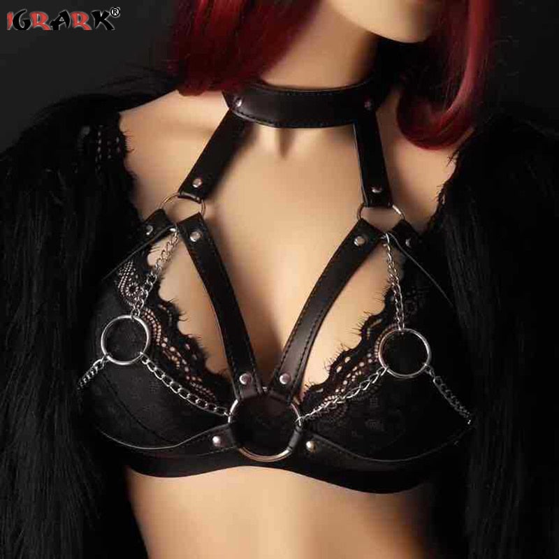 Fetish BDSM Bondage Sexy Lingerie Underwear Collar Body Harness Sex Toys Dresses for Women Couples Adults Belt Chain Slave 18+ - buysextoyth