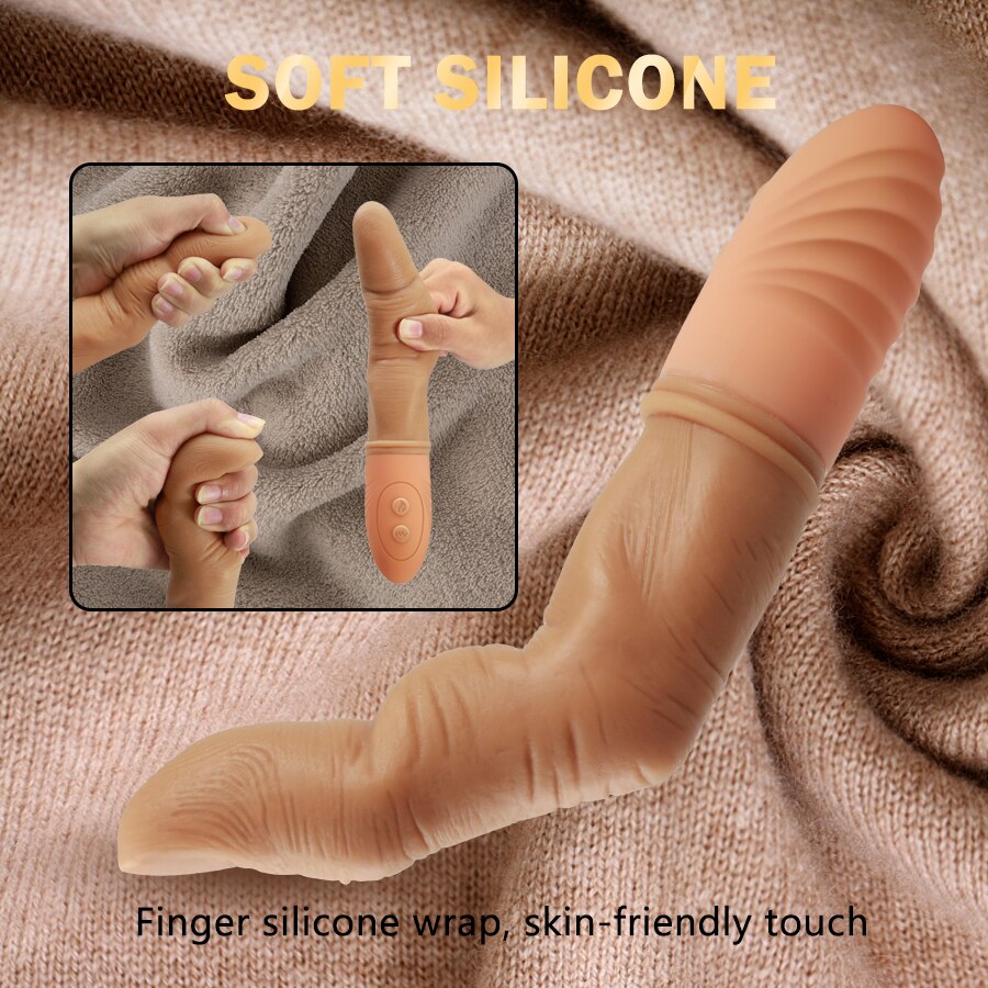ที่มีประสิทธิภาพ Finger Vibrator สำหรับผู้หญิง G Spot กระตุ้นช่องคลอดเครื่องนวดความร้อนซิลิโคนนิ้วมือ Dildo Masturbator ของเล่นสำหรับผู้ใหญ่ - buysextoyth