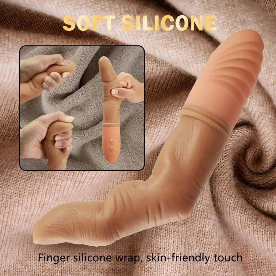 ที่มีประสิทธิภาพ Finger Vibrator สำหรับผู้หญิง G Spot กระตุ้นช่องคลอดเครื่องนวดความร้อนซิลิโคนนิ้วมือ Dildo Masturbator ของเล่นสำหรับผู้ใหญ่ - buysextoyth