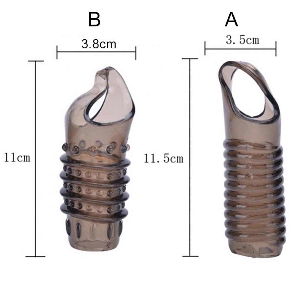 Flexible Penis Extender Sleeve Condoms Thread Penis Sleeve Extension Scrotum Ring Sex Toys Delay Ejaculation Cock Ring Sex Toy - buysextoyth