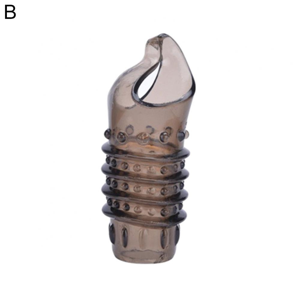 Flexible Penis Extender Sleeve Condoms Thread Penis Sleeve Extension Scrotum Ring Sex Toys Delay Ejaculation Cock Ring Sex Toy - buysextoyth