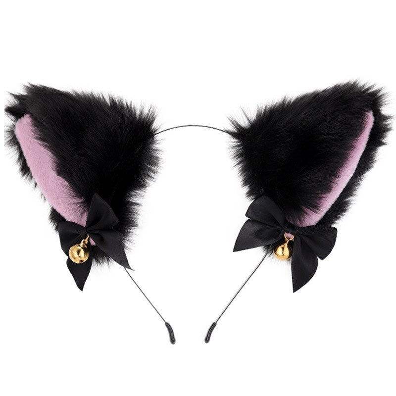 Fox Anal Plug Sex Toys Foxtail Bow Metal Butt Anal Plug Cute Bow-Knot Soft Cat Ears Headbands Erotic Cosplay Couples Accessories - buysextoyth