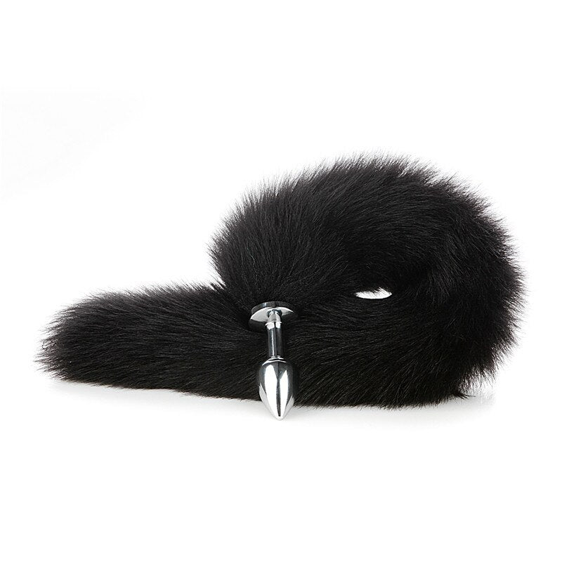 Fox Anal Plug Sex Toys Foxtail Bow Metal Butt Anal Plug Cute Bow-Knot Soft Cat Ears Headbands Erotic Cosplay Couples Accessories - buysextoyth