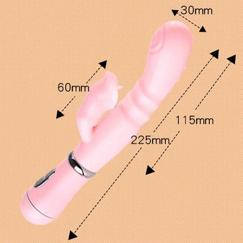 กระต่าย G Spot Dildo Vibrator Clitoris เครื่องกระตุ้นอวัยวะเพศชายการสอดใส่คู่ลิ้นเลีย Double Rod เซ็กซ์ทอยสำหรับผู้หญิงผู้ใหญ่ - buysextoyth