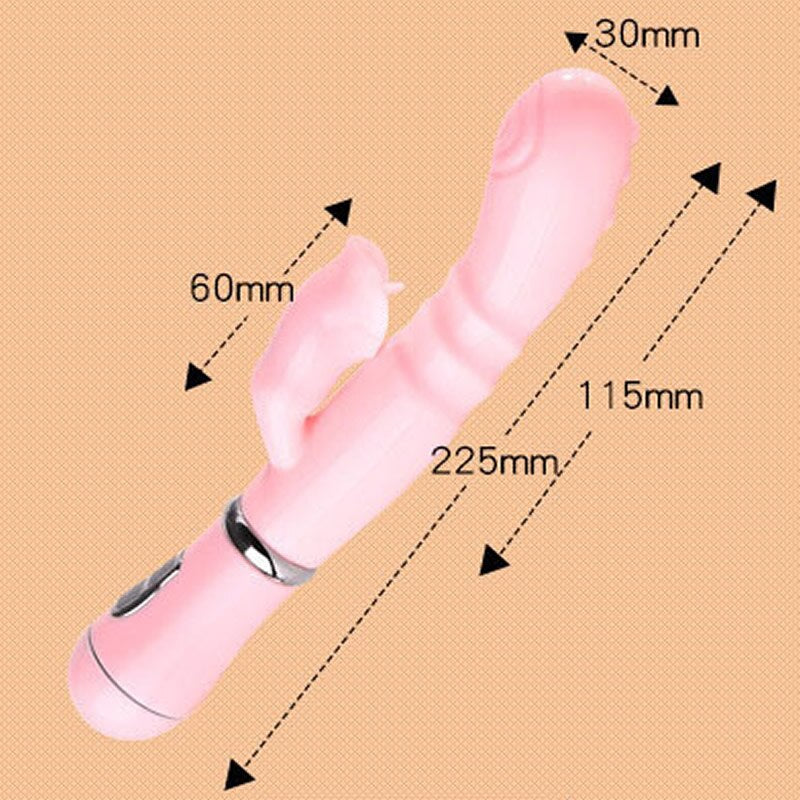 กระต่าย G Spot Dildo Vibrator Clitoris เครื่องกระตุ้นอวัยวะเพศชายการสอดใส่คู่ลิ้นเลีย Double Rod เซ็กซ์ทอยสำหรับผู้หญิงผู้ใหญ่ - buysextoyth