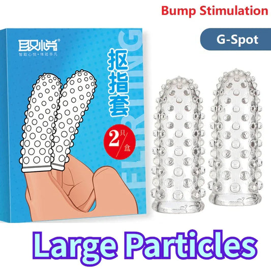 G Spot Finger Sleeve Massage Condoms Adult Toys for Women Masturbation Large Particles Flirting Sex Toys juguetes para adultos - buysextoyth