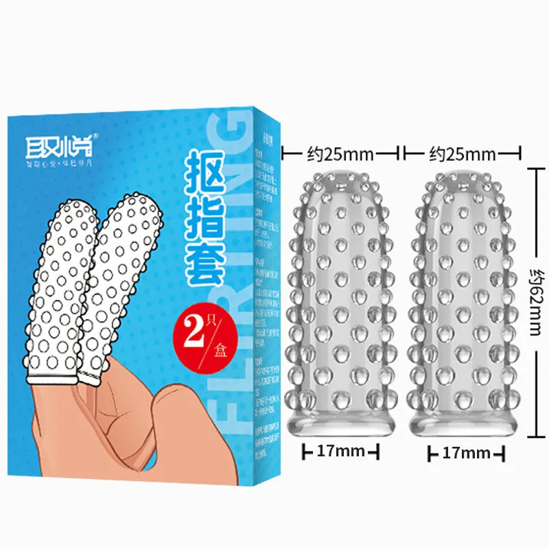 G Spot Finger Sleeve Massage Condoms Adult Toys for Women Masturbation Large Particles Flirting Sex Toys juguetes para adultos - buysextoyth