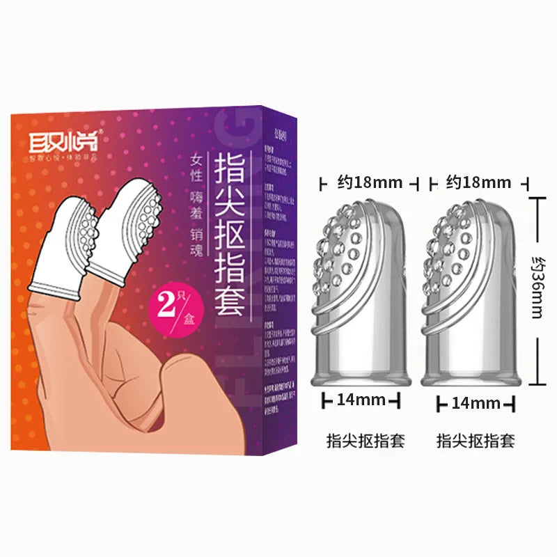G Spot Finger Sleeve Massage Condoms Adult Toys for Women Masturbation Large Particles Flirting Sex Toys juguetes para adultos - buysextoyth