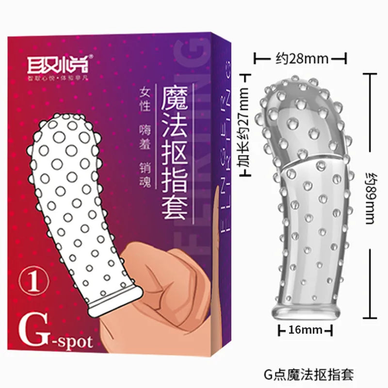 G Spot Finger Sleeve Massage Condoms Adult Toys for Women Masturbation Large Particles Flirting Sex Toys juguetes para adultos - buysextoyth