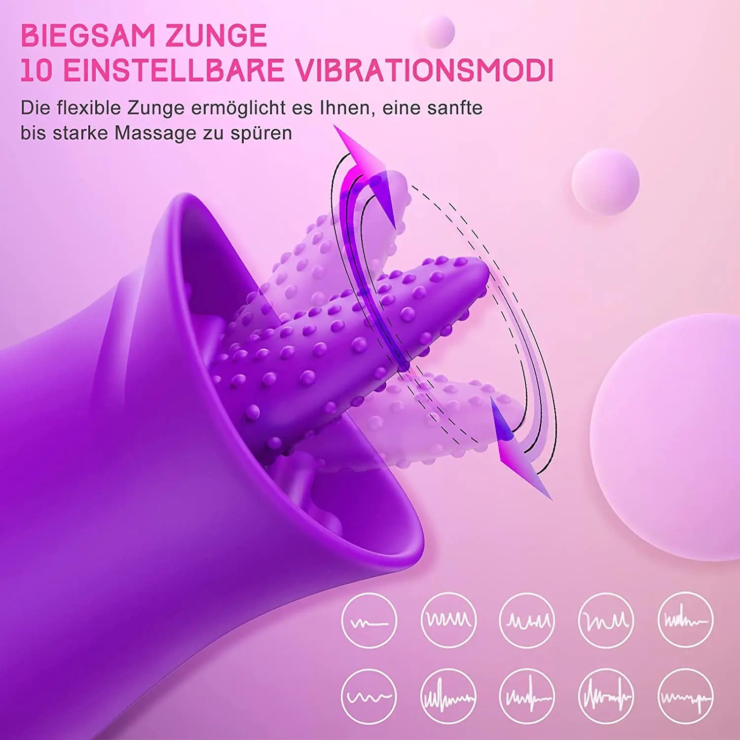G Spot Silicone Vibrator with Tongue Licking Nipple Stimulator with 10  Levels Sex Toys with Powerful Motor Sex Toys for Women 33sextoys