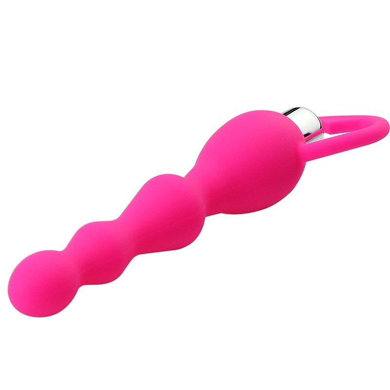 G Spot Vibrating Dildo Anal Plug Butt Prostate Massage Soft Beads Vibrator Sex Toys for Couples Silicone Adult Erotic Products - buysextoyth