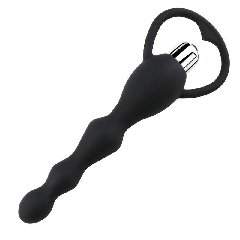 G Spot Vibrating Dildo Anal Plug Butt Prostate Massage Soft Beads Vibrator Sex Toys for Couples Silicone Adult Erotic Products - buysextoyth