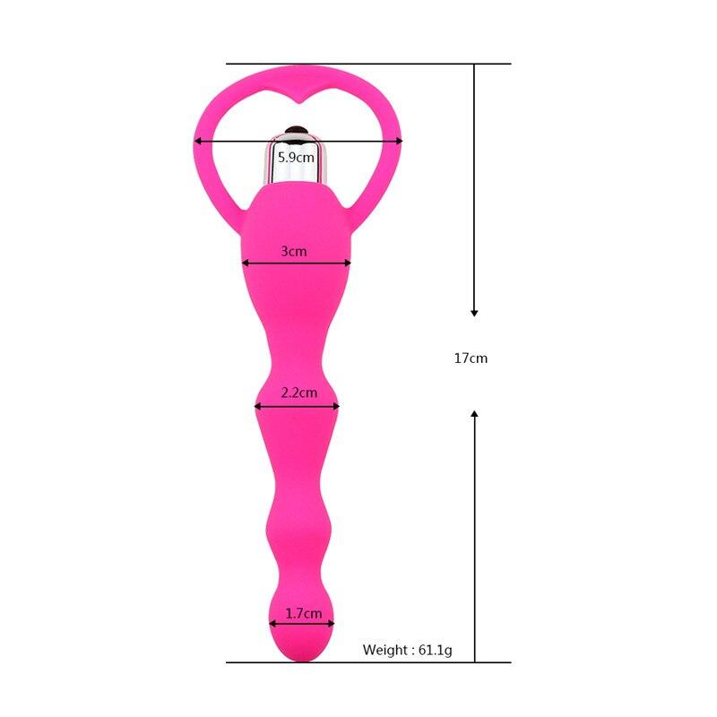 G Spot Vibrating Dildo Anal Plug Butt Prostate Massage Soft Beads Vibrator Sex Toys for Couples Silicone Adult Erotic Products - buysextoyth