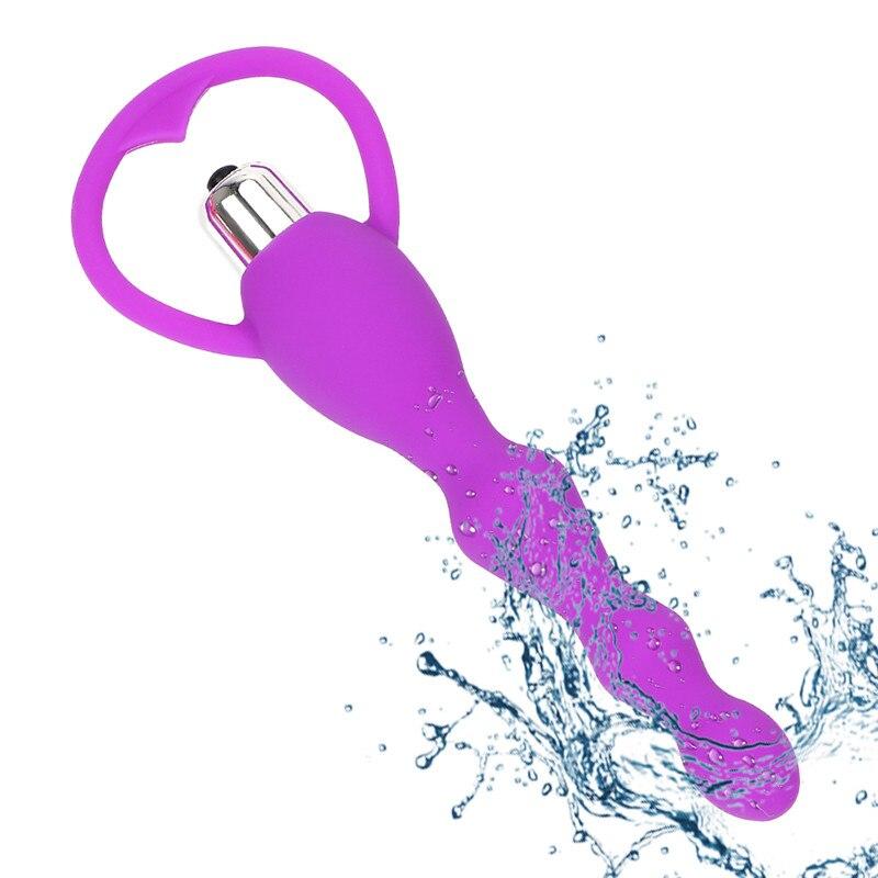 G Spot Vibrating Dildo Anal Plug Butt Prostate Massage Soft Beads Vibrator Sex Toys for Couples Silicone Adult Erotic Products - buysextoyth