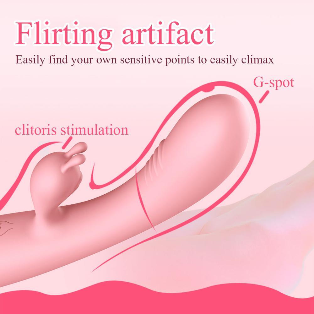 G-spot Rabbit Double Vibrator for Woman  Strapon Masturbation Clitoris Stimulator Dildos Waterproof Rechargeable Adult Sex Toys - buysextoyth