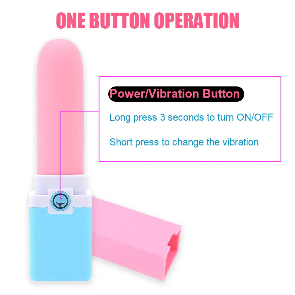 G-spot Stimulation Vibrator USB Rechargeable Mini Lipstick Vibrator Nipple Clitoris Massager Sex Toys for Women 10 Speeds - buysextoyth