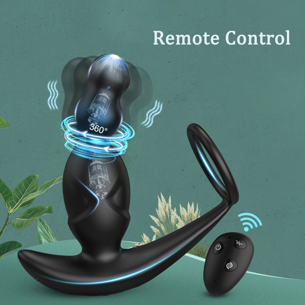 Gelugee App Anal Plug Vibrator เซ็กซ์ทอยสำหรับชาย Prostate Massager 360องศากระตุ้นชาย Buttplug ด้วยแหวน Cock - buysextoyth