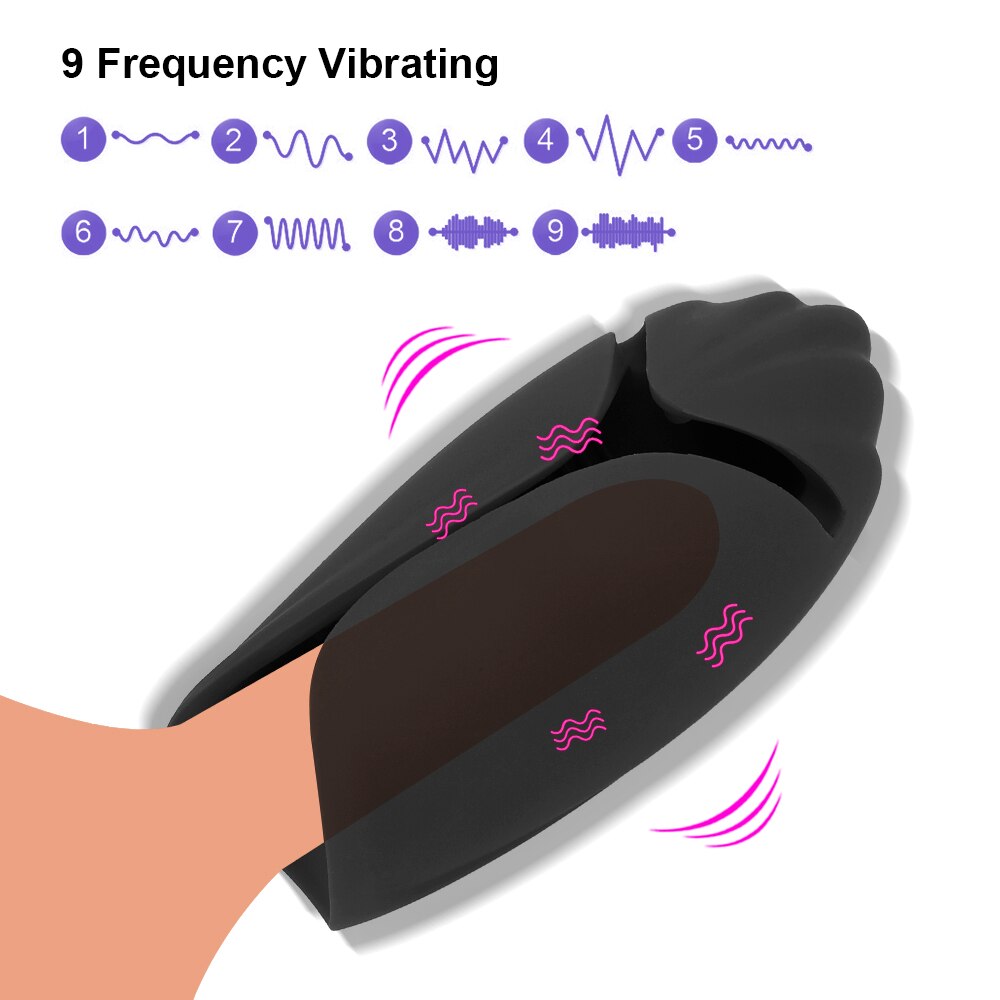 Glans Massager Blowjob Strength Stamina Training Male Masturbator 9 Modes Penis Cock Trainer Sex Toys for Men Strong Vibrator - buysextoyth