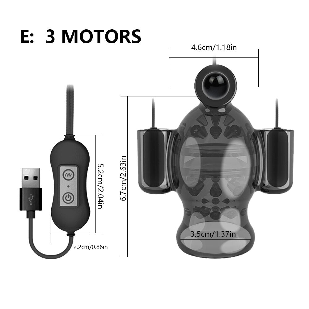 ที่มีประสิทธิภาพ Glans Vibrator ชาย Penis Trainer แขนเซ็กซ์ทอยสำหรับชายอวัยวะเพศชาย Delay Ejaculation ชาย Masturbation 20ความเร็ว - buysextoyth
