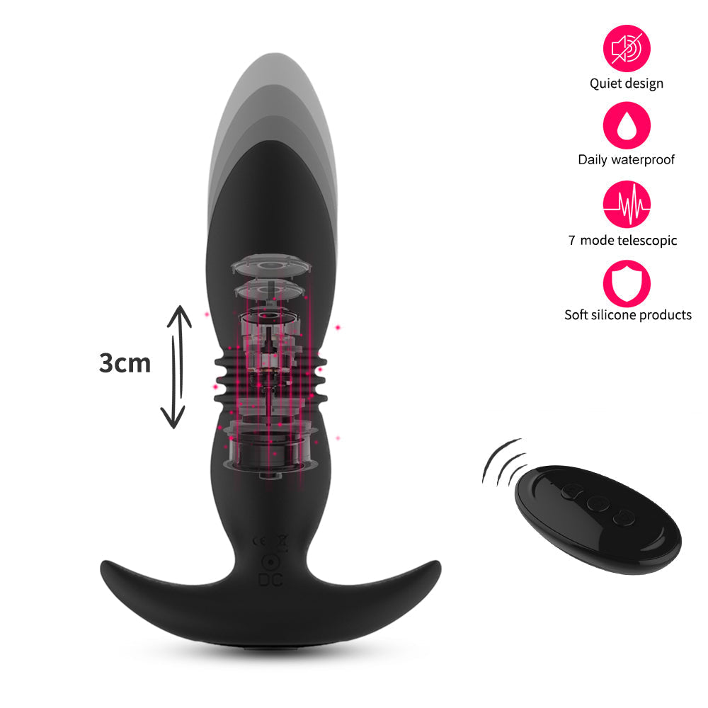 Telescopic Vibrator Anal Plug Sex Shop Prostate Massage Stimulator Female Masturbator Butt Plug Anal Beads Sex Toys for Couple - buysextoyth