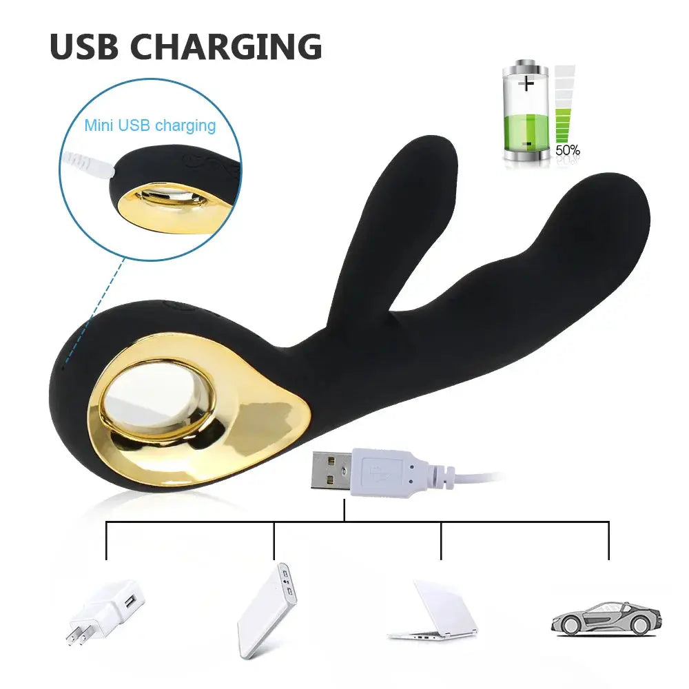 G Spot Rabbit Dildo Vibrator Orgasm Adult Toys USB Charging Powerful Masturbation Sex Toy for Women Waterproof Adult Sex Product - buysextoyth