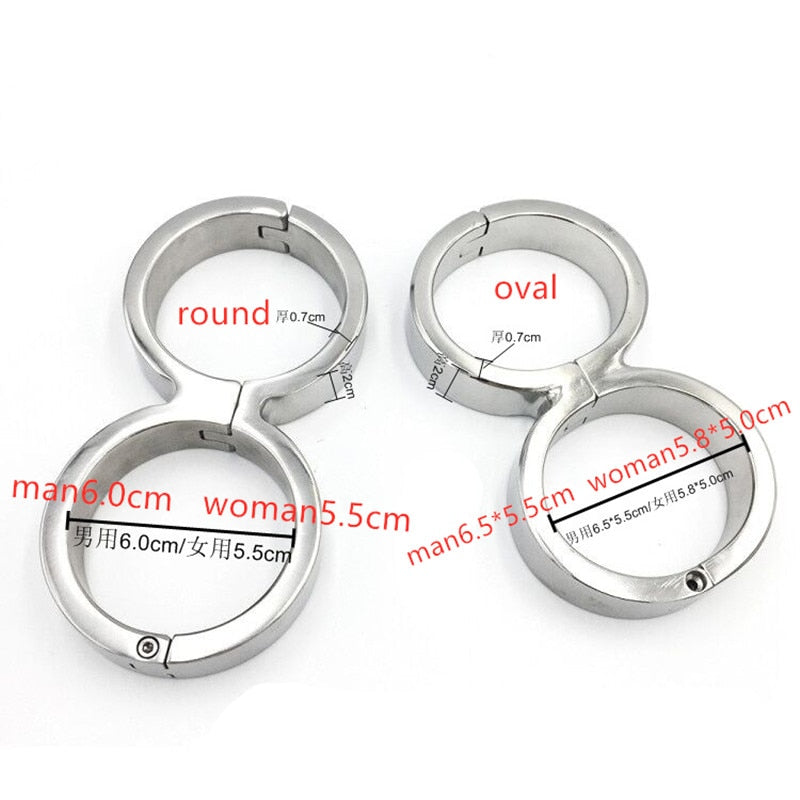 Heavy Stainless Steel Handcuffs Ankle Cuff Bondage BDSM Fetish Adult Sex Toys for Woman Screw Sex Toy Bundle Sex Shop China 18+ - buysextoyth