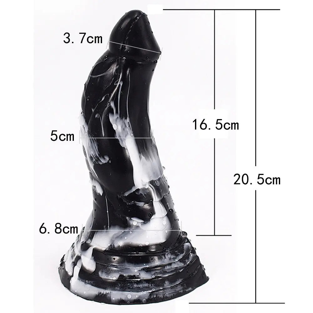 2021 New Black White Animal Horse Dildo Dog Wolf Fake Penis Sex Toys for Women Vagina Anal Masturbator Suction Lesbian Flirting 33sextoys