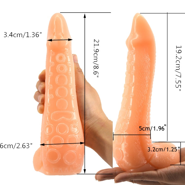 FAAK Healthy PVC Dildo Octopus Butt Plug Massage Anal Toy for Woman Men Orgasm Stimulate Anal Plug Tentacle Dildos Sex Toys - buysextoyth