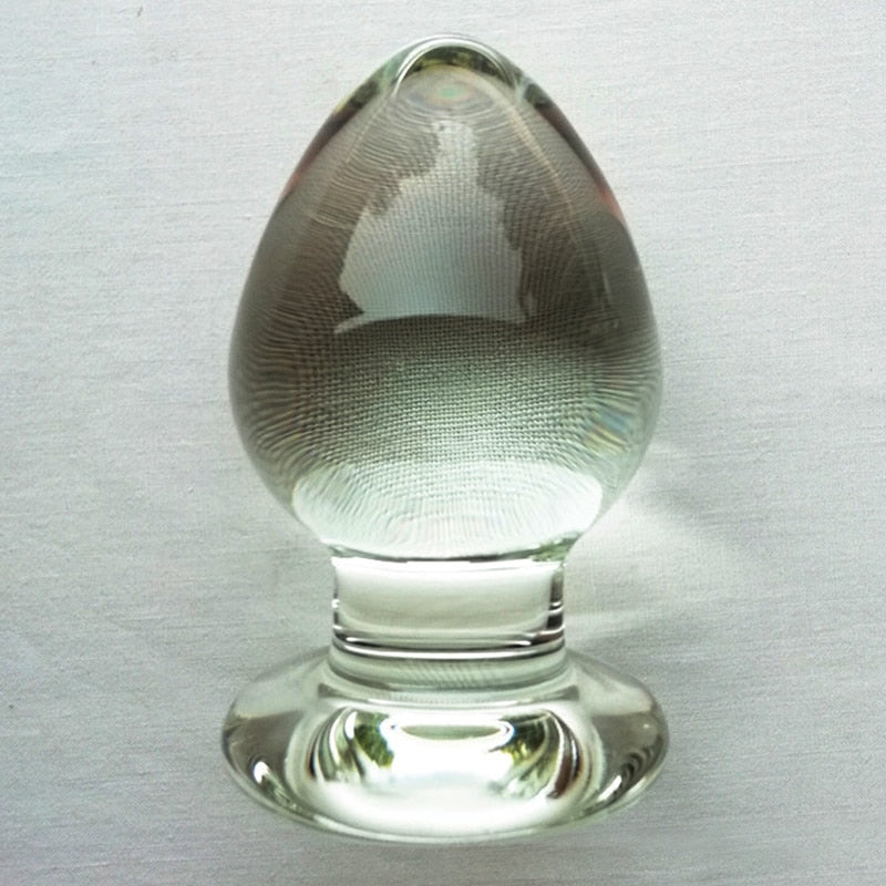 65mm Diameter Smooth Glass Anal Plug G Spot Stimulator Anal Expander Vagina Ball Anus Dilator Sex Toys for Woman Glass Butt Plug - buysextoyth