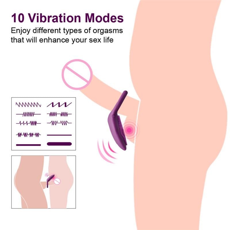 Penis Ring Vibrating Clitoris Stimulator G Spot Sex Toys for Couple Vibro Delay Lick Vagina Orgasm Lock Fine Sleeve Vibrator - buysextoyth
